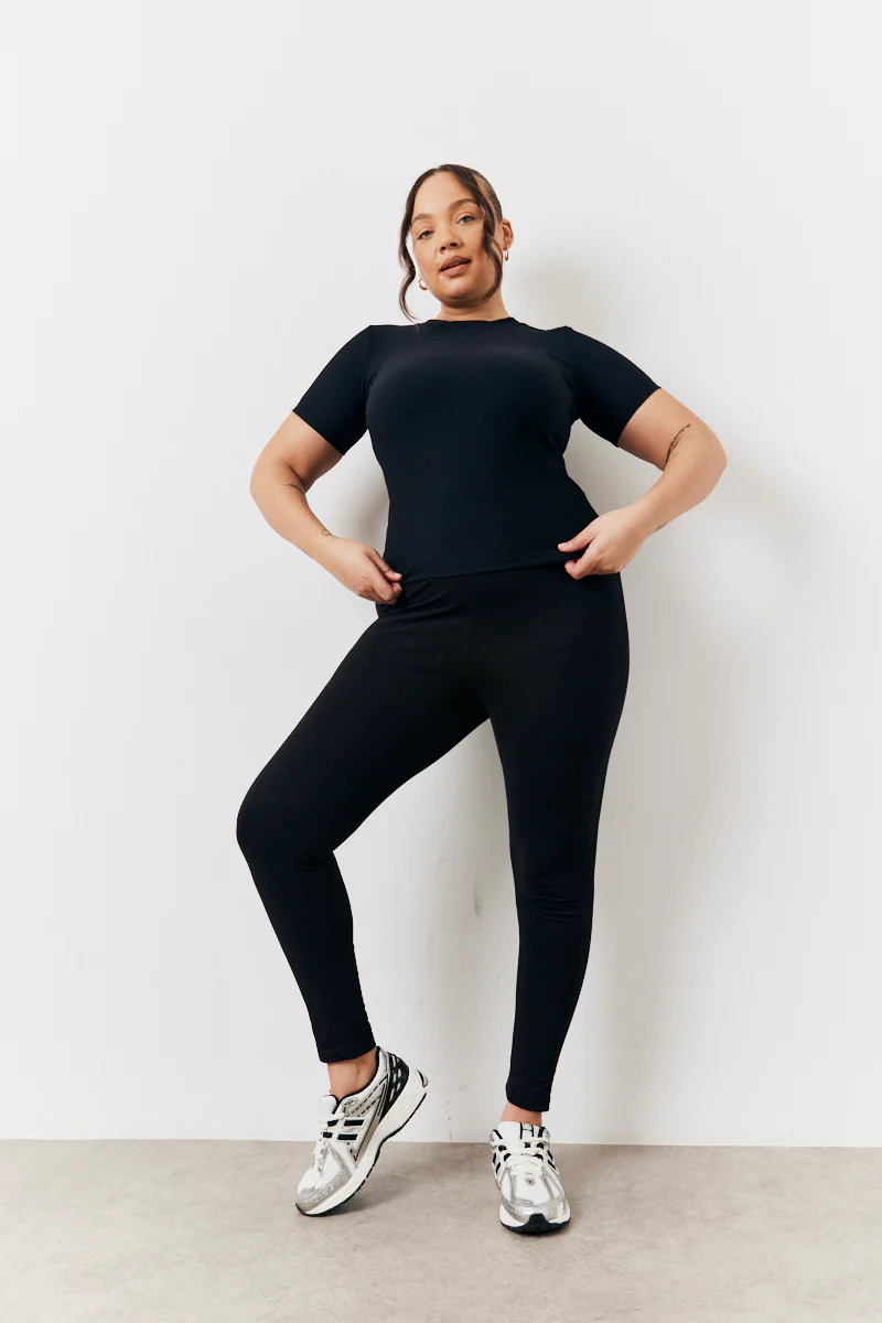 Black 2 Pack Jersey Kickflare and Legging - Image 14