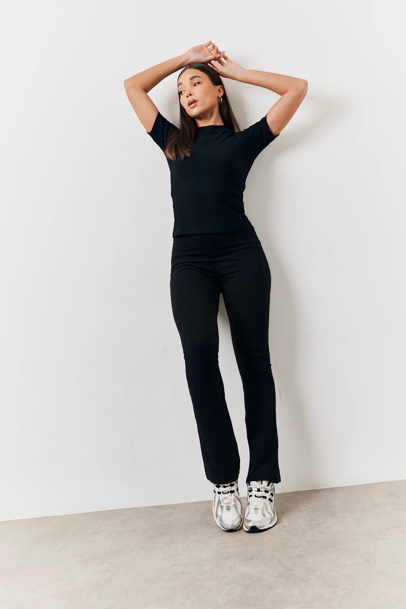 Black 2 Pack Jersey Kickflare and Legging - Image 2