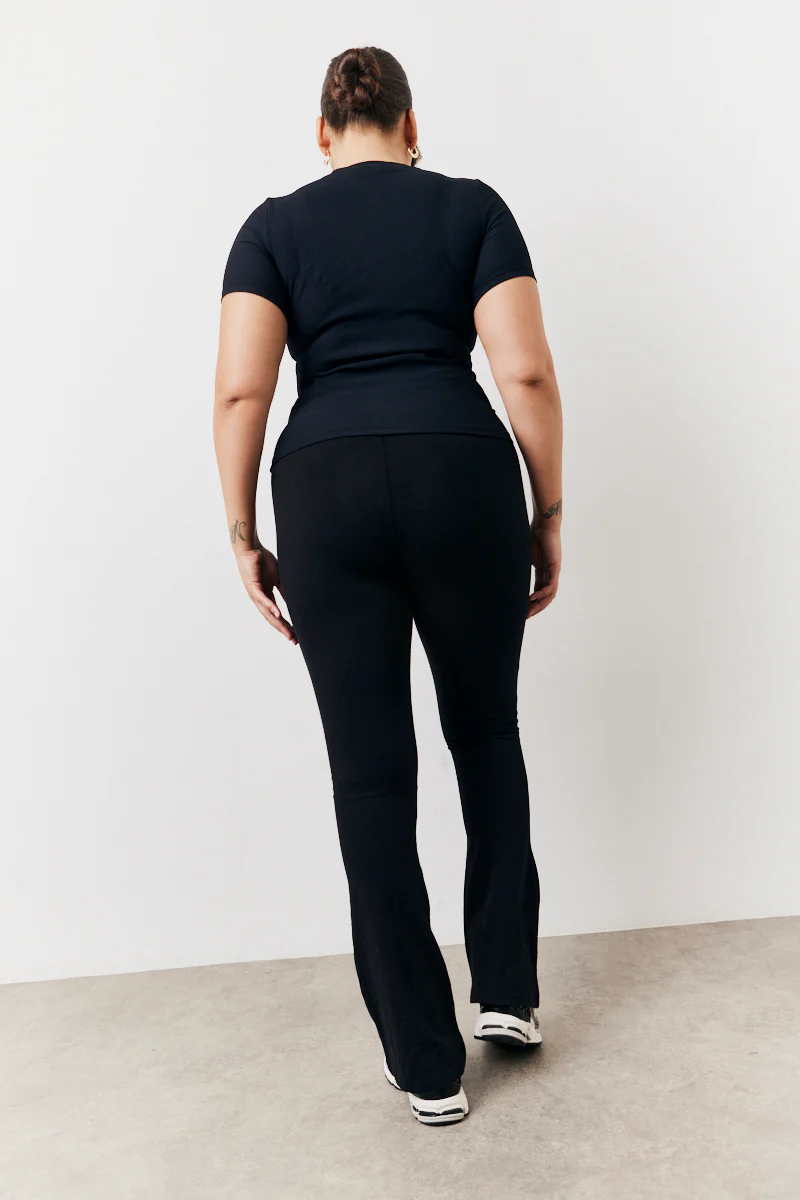 Black 2 Pack Jersey Kickflare and Legging - Image 8