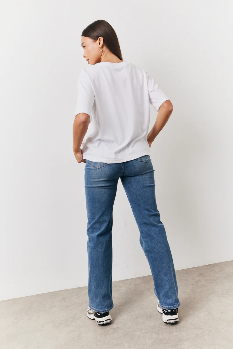 Black and White 2 Pack Slouchy V-Neck T-Shirt - Image 6