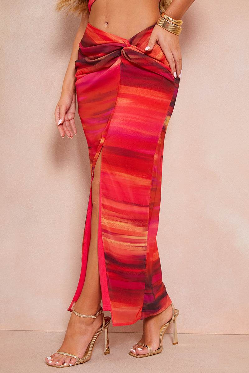 Abstract Print Co-Ord Maxi Skirt - Image 2