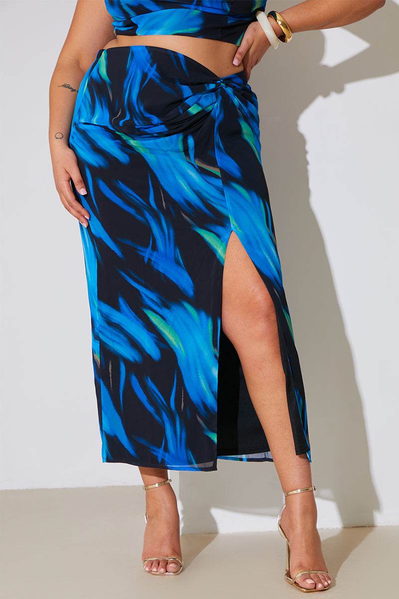 Abstract Print Maxi Co-Ord Skirt - Image 5