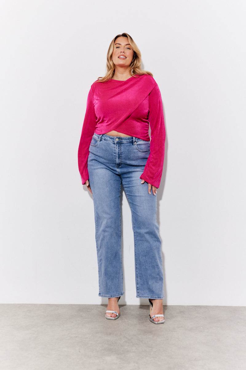 Acetate Slinky Co-Ord Wrap Crop Top - Image 6