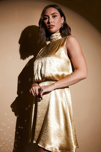 Liquid Satin Mini Dress - Image 5