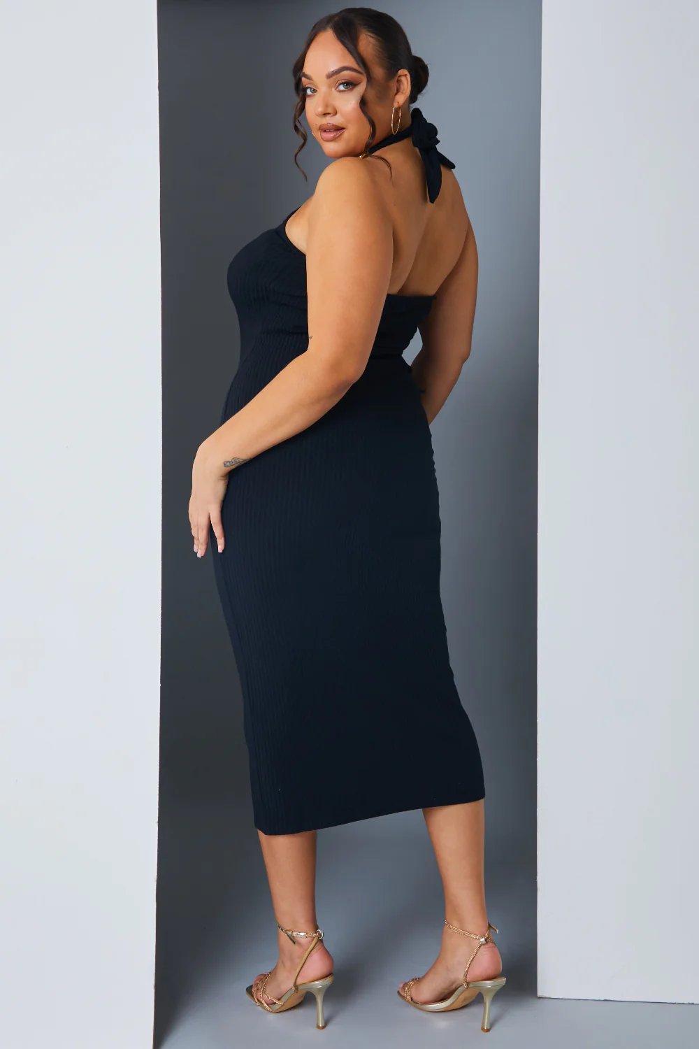 Asymmetric Ring Detail Midi Dress - Image 5