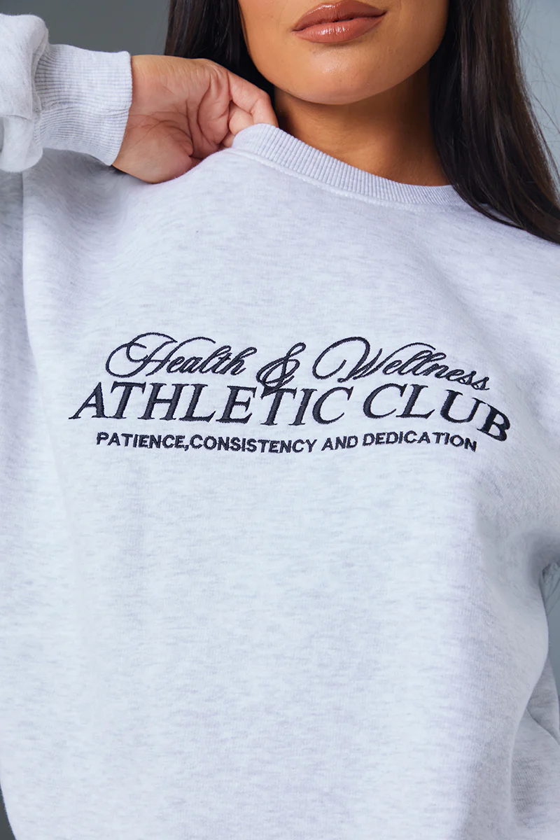 Athletic Club' Slogan Oversized Sweater - Image 3