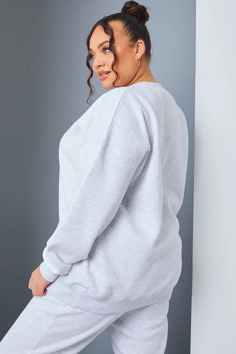 Athletic Club' Slogan Oversized Sweater - Image 8