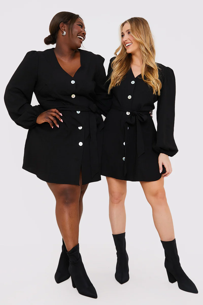 Balloon Sleeve Button Down Mini Dress - Image 9