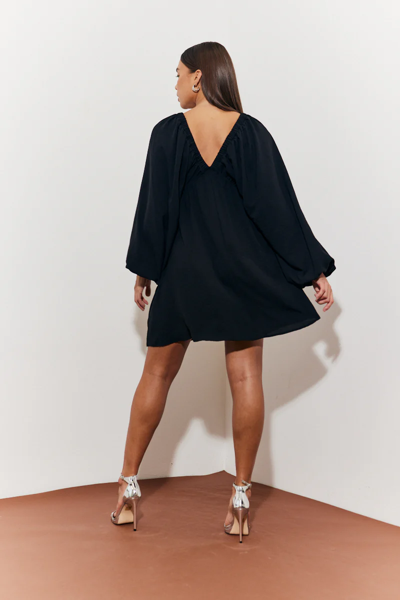 Balloon Sleeve Smock Mini Dress - Image 4