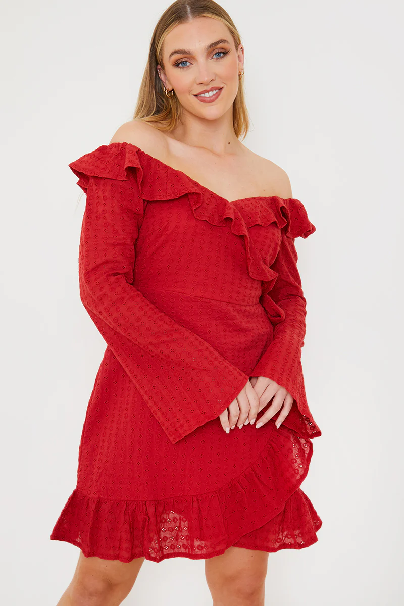 Bardot Broderie Anglaise Mini Dress - Image 14