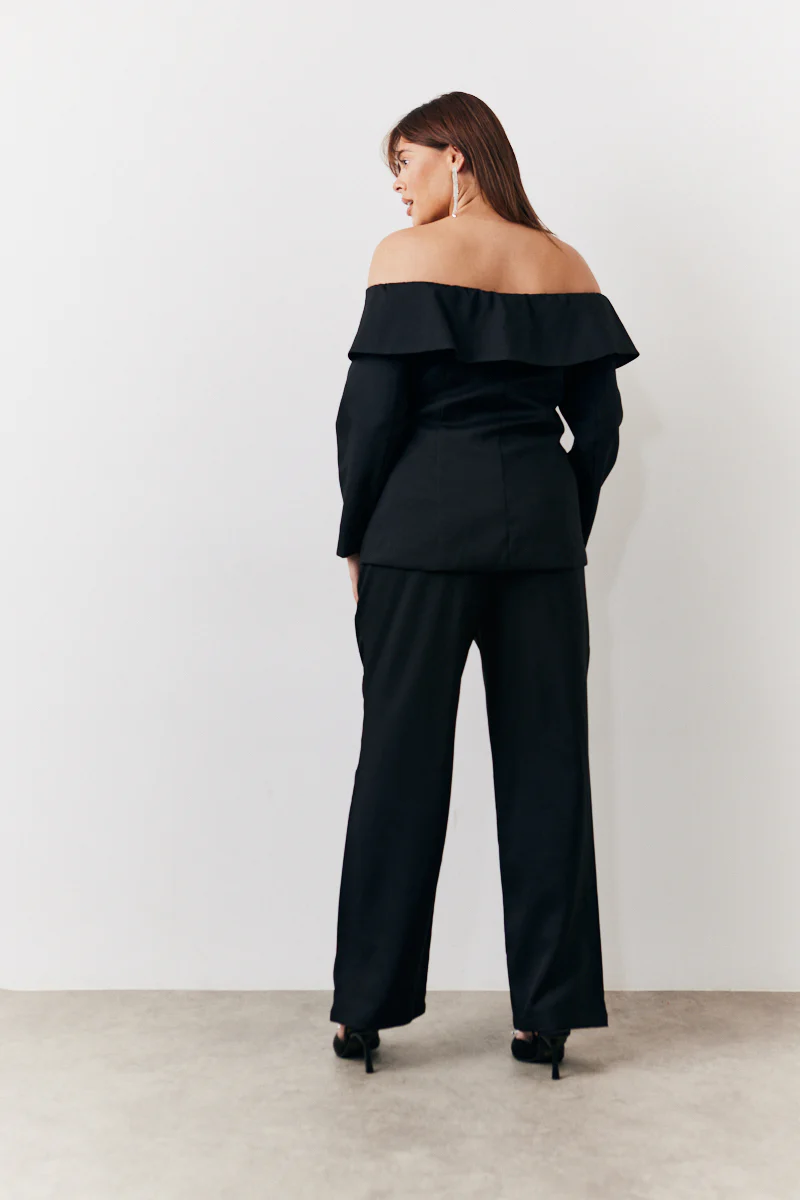 Black Bardot Button Through Blazer - Image 7