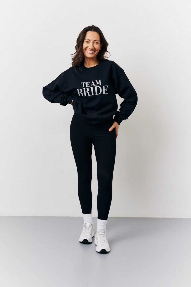 Black Team Bride Slogan Sweatshirt - Image 2