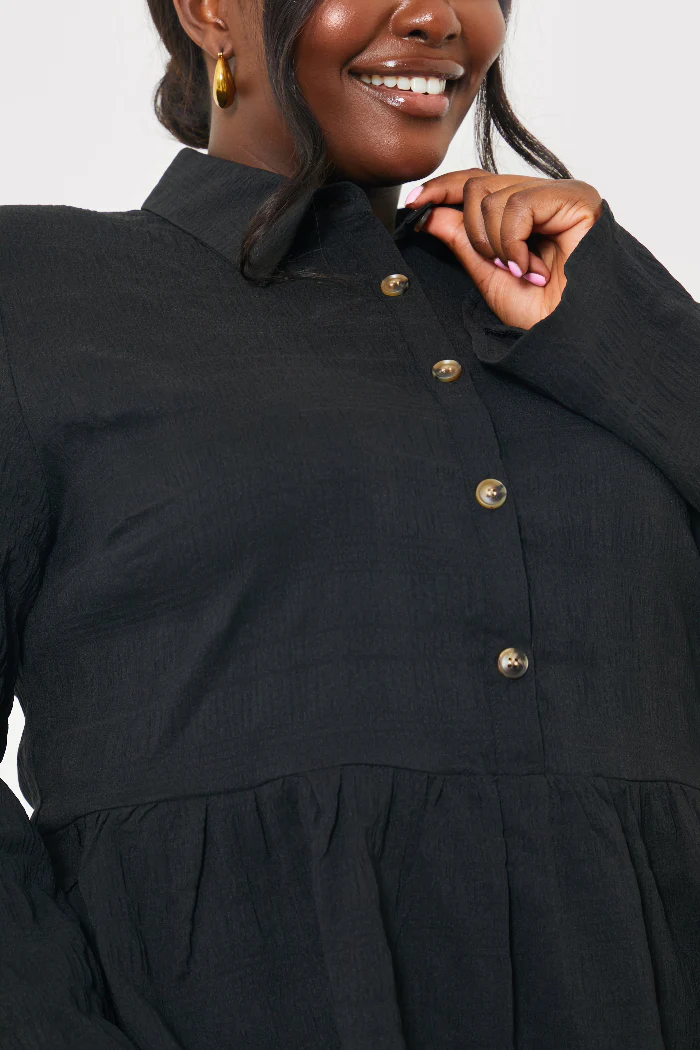 Blouson Sleeve Button Front Blouse - Image 11