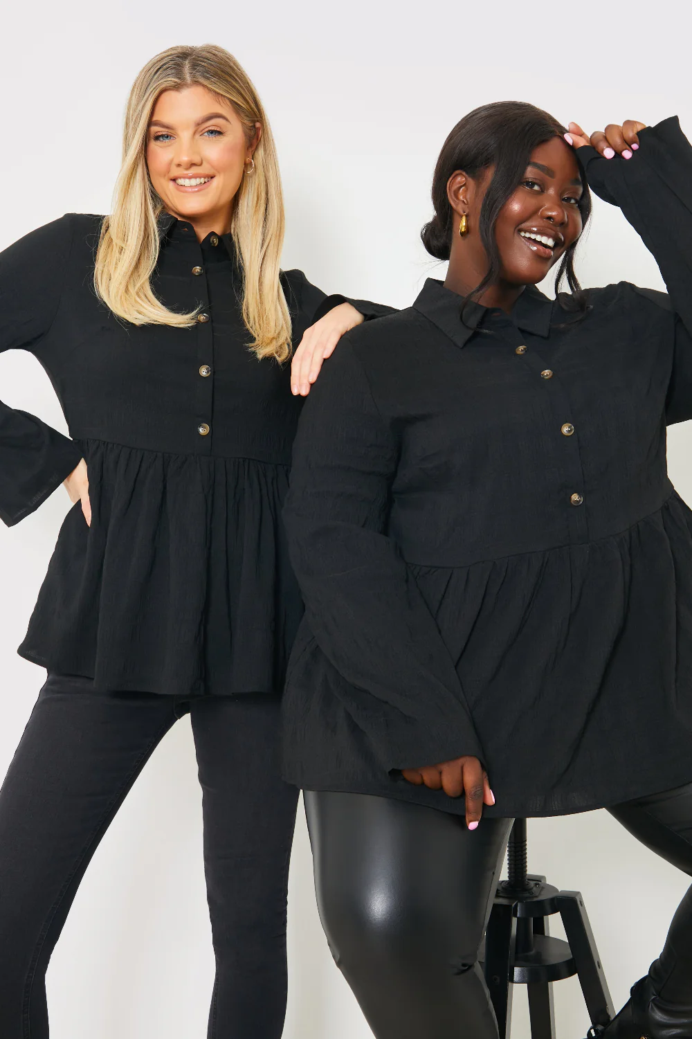 Blouson Sleeve Button Front Blouse - Image 2