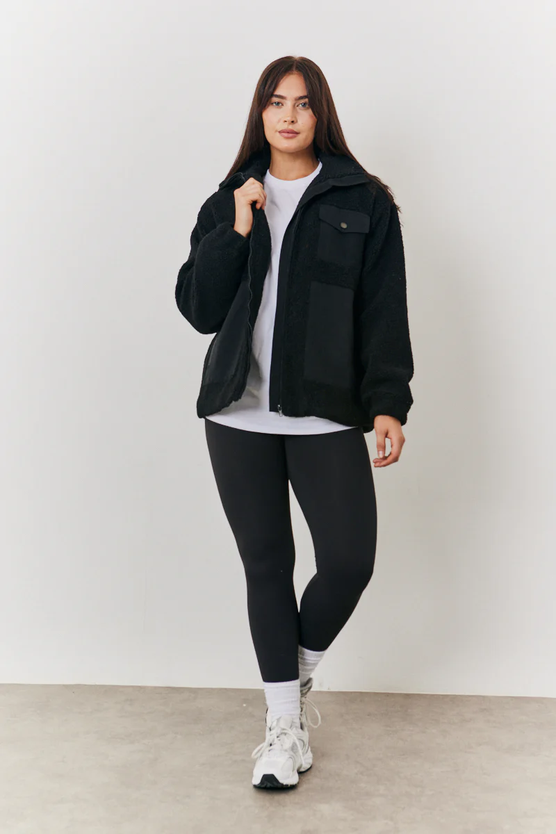 Borg Jacket With Pocket Detail - Image 2