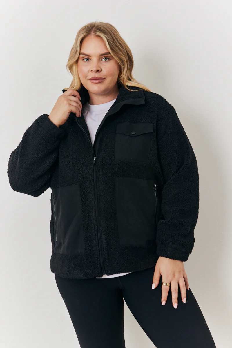 Borg Jacket With Pocket Detail - Image 6
