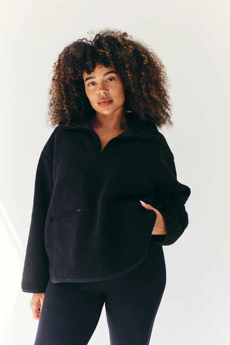 Borg Lined Half Zip Up Fleece - Image 2
