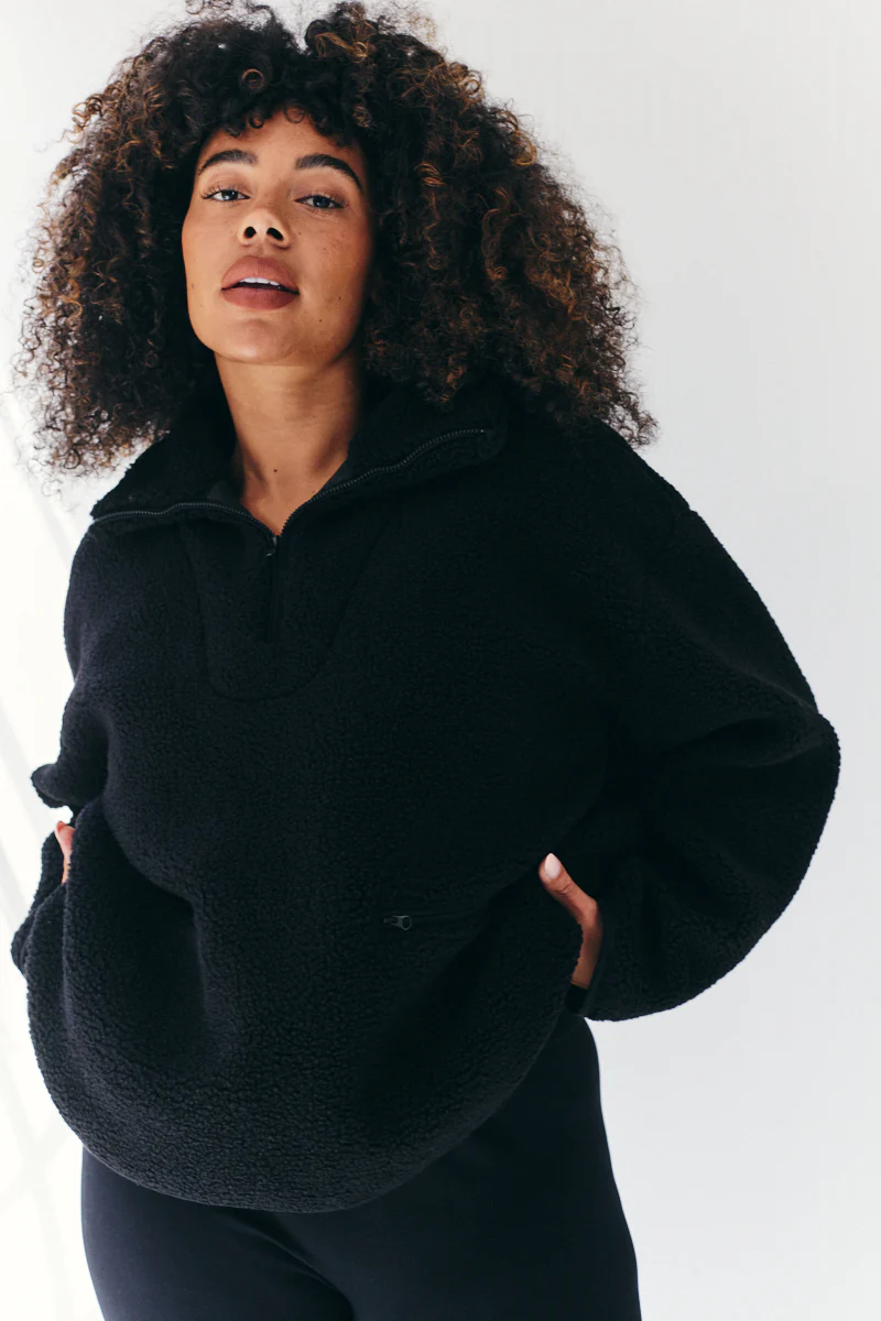 Borg Lined Half Zip Up Fleece - Image 3