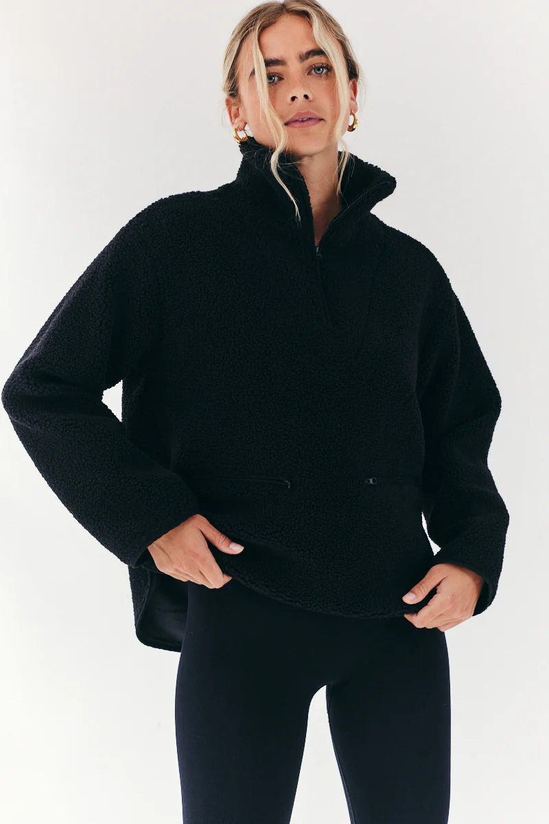 Borg Lined Half Zip Up Fleece - Image 6