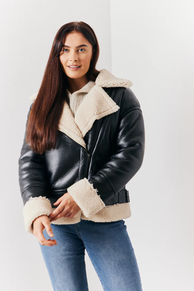 Borg Trim Aviator Jacket - Image 2