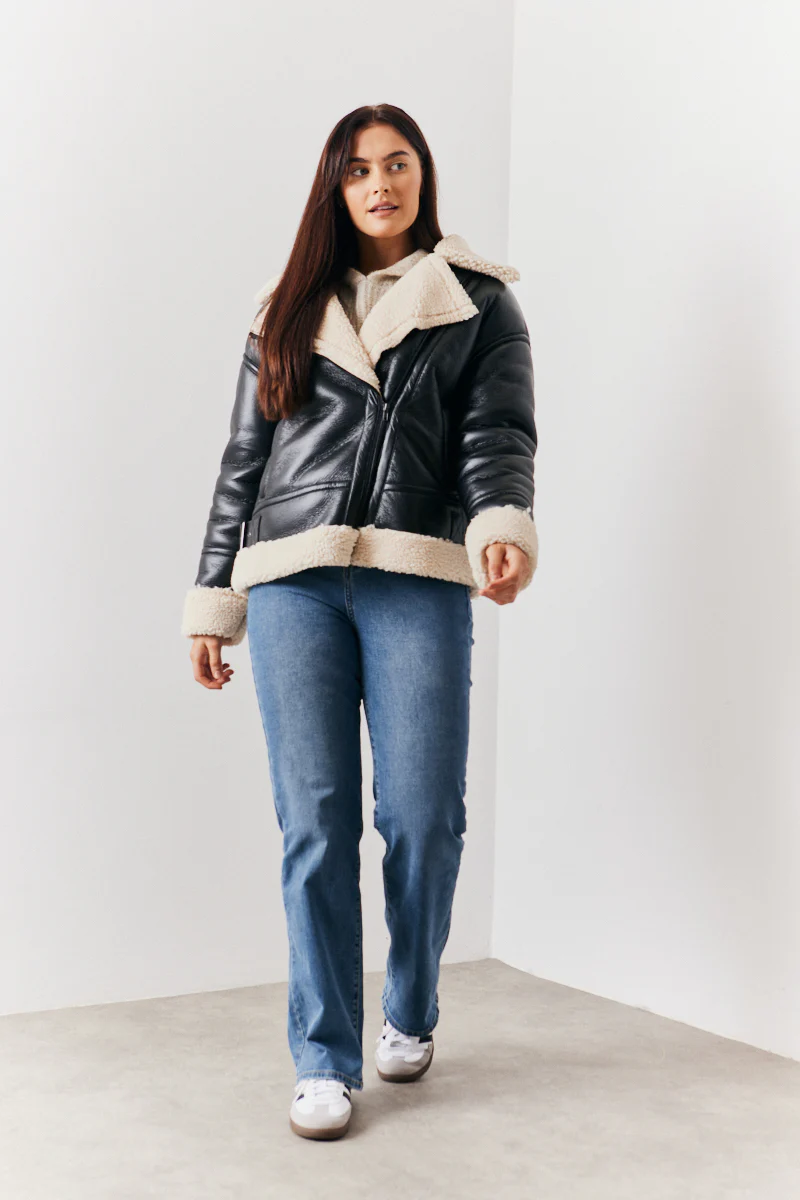 Borg Trim Aviator Jacket - Image 3