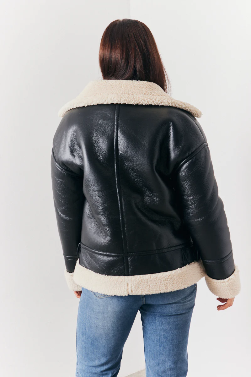 Borg Trim Aviator Jacket - Image 4