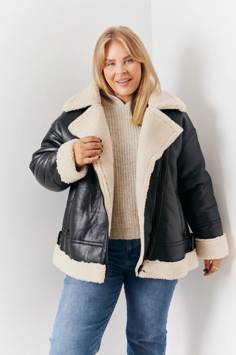 Borg Trim Aviator Jacket - Image 7