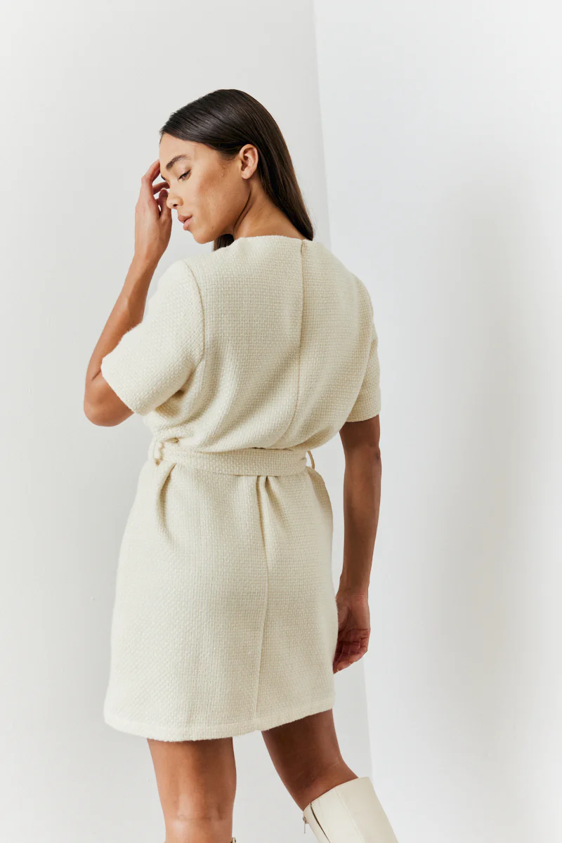 Boucle Belted Mini Dress - Image 3