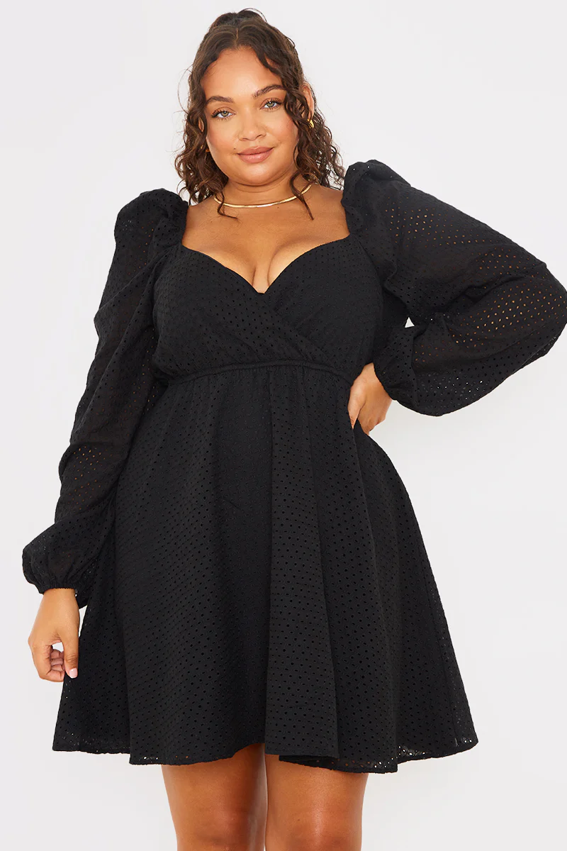 Broderie Cut Out Mini Dress - Image 5