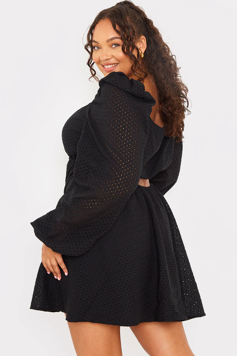 Broderie Cut Out Mini Dress - Image 7