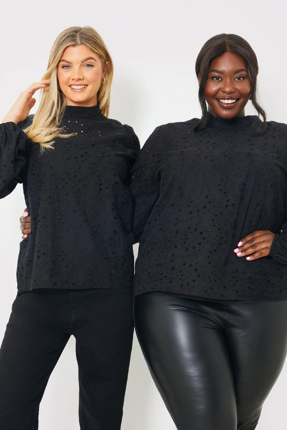 Broderie High Neck Blouse - Image 2