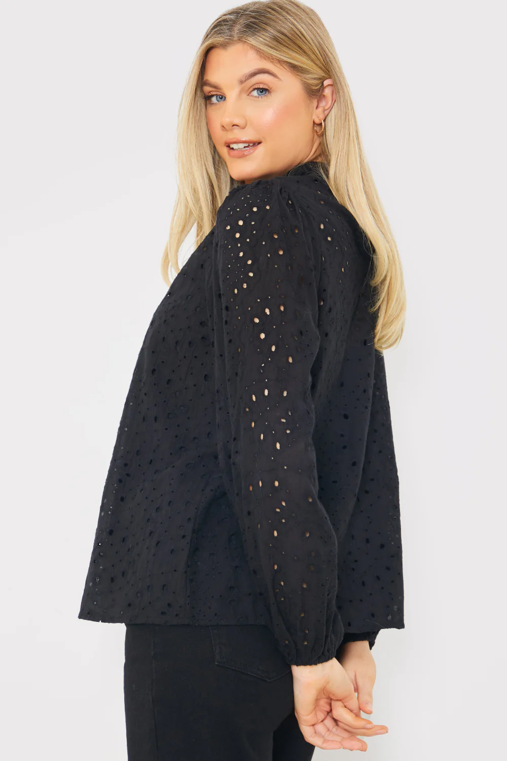 Broderie High Neck Blouse - Image 5
