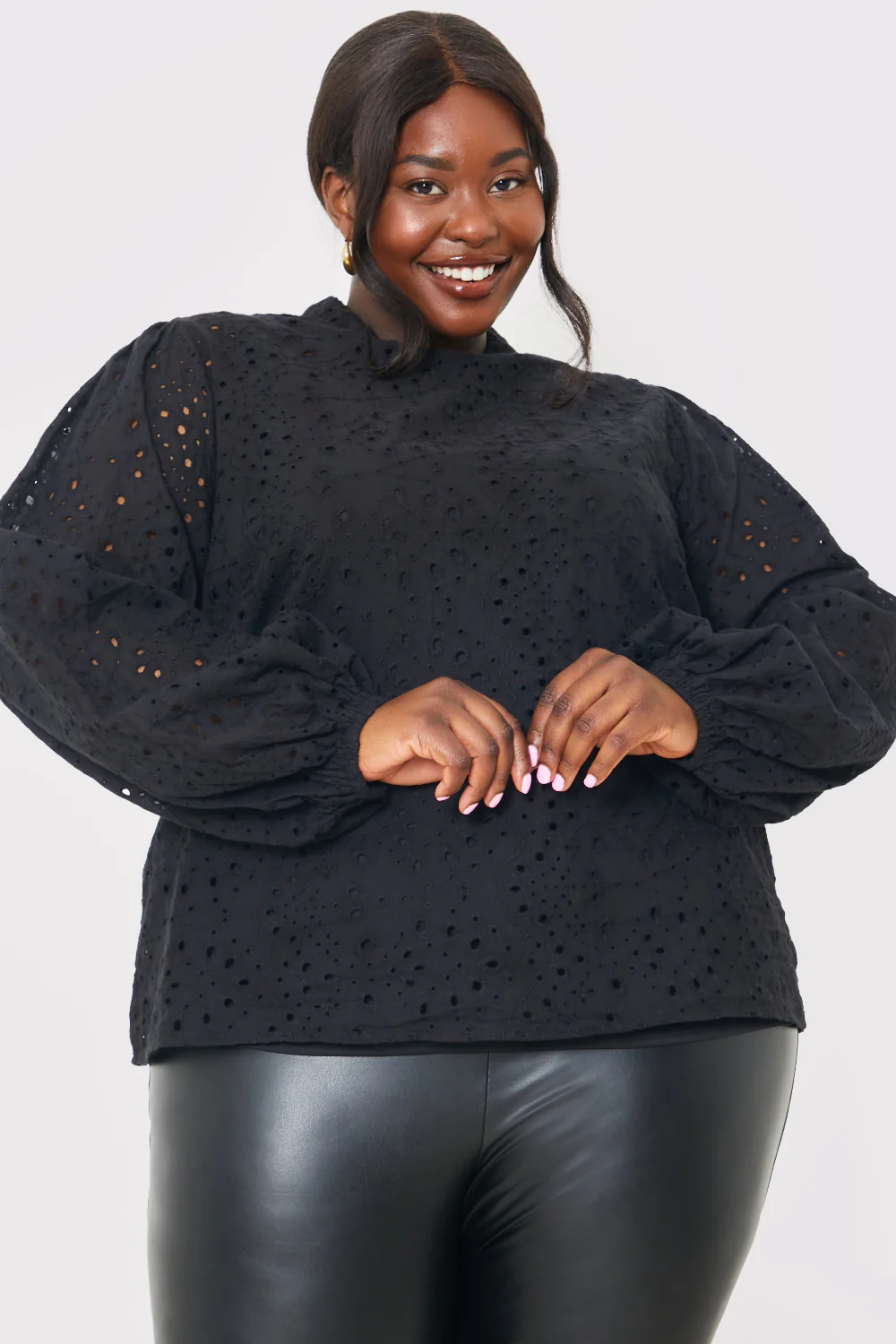 Broderie High Neck Blouse - Image 6