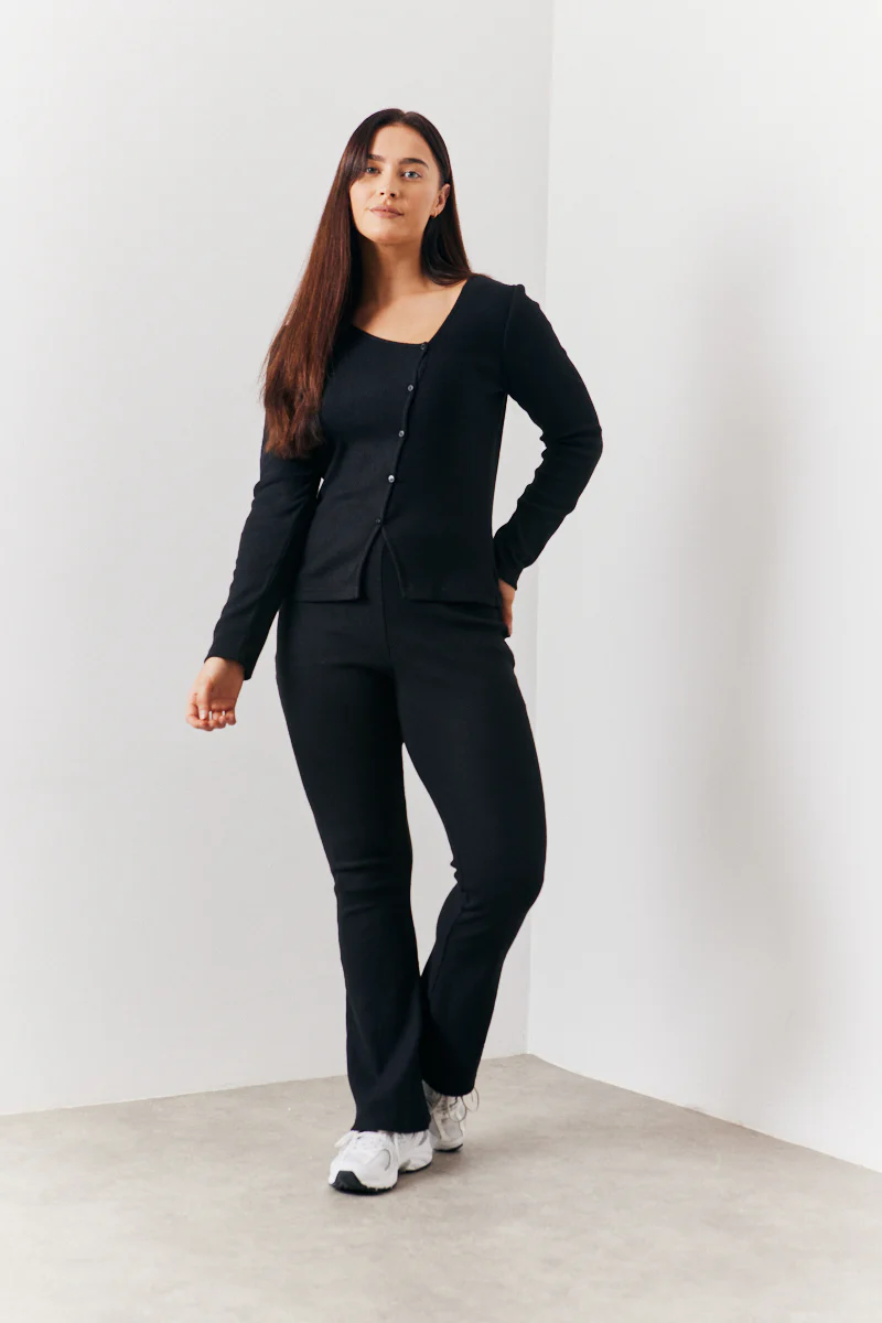 Brushed Rib Asymmetric Co-Ord Top - Image 3