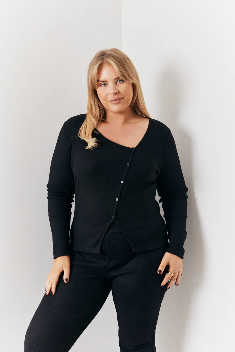 Brushed Rib Asymmetric Co-Ord Top - Image 5