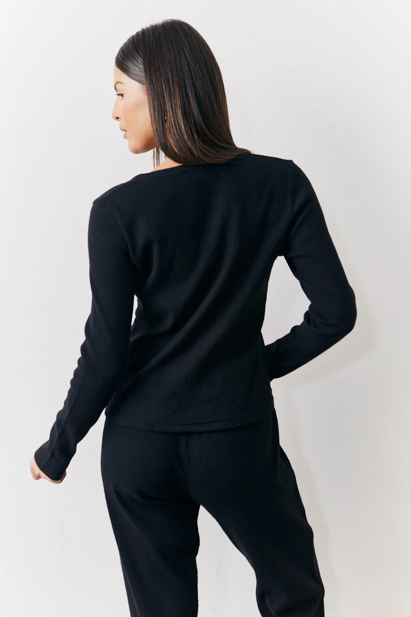 Brushed Rib Co Ord Cardigan - Image 3