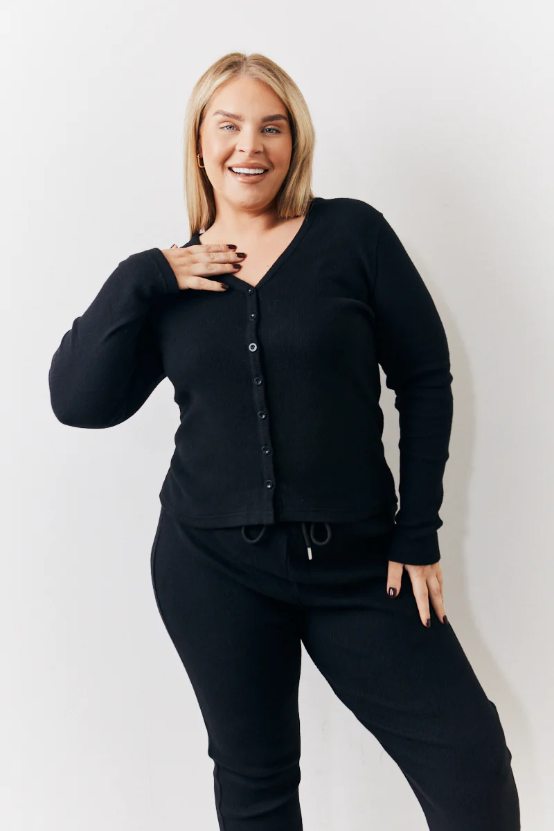 Brushed Rib Co Ord Cardigan - Image 5