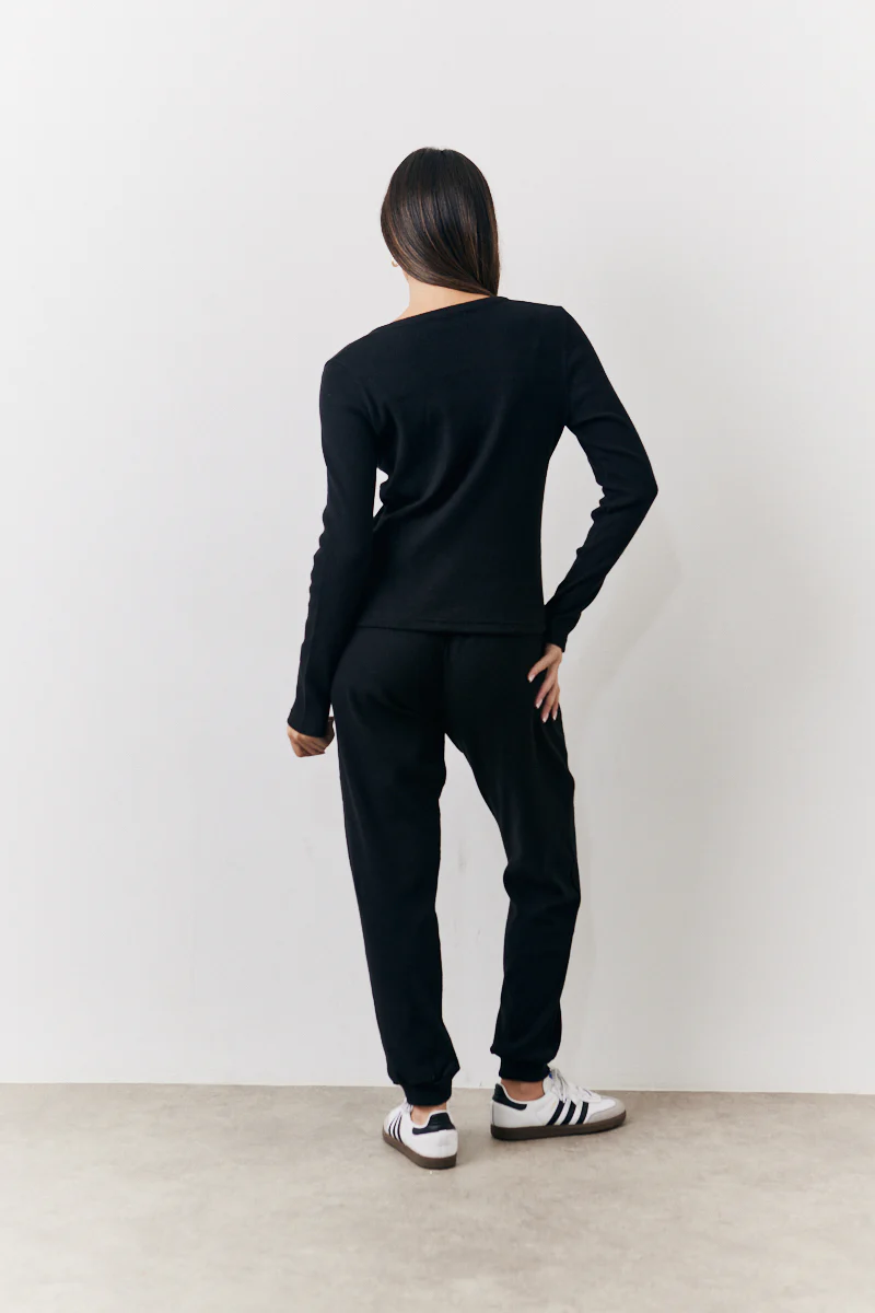 Brushed Rib Co Ord Slim Joggers - Image 3