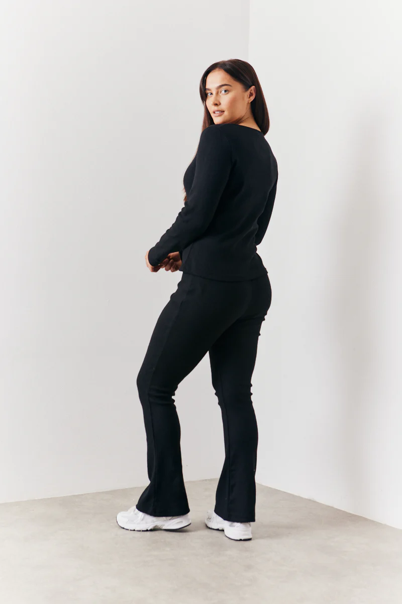 Brushed Rib Fit & Flare Co-Ord Trouser - Image 2
