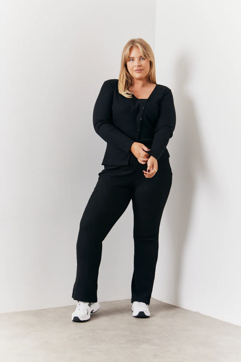 Brushed Rib Fit & Flare Co-Ord Trouser - Image 5