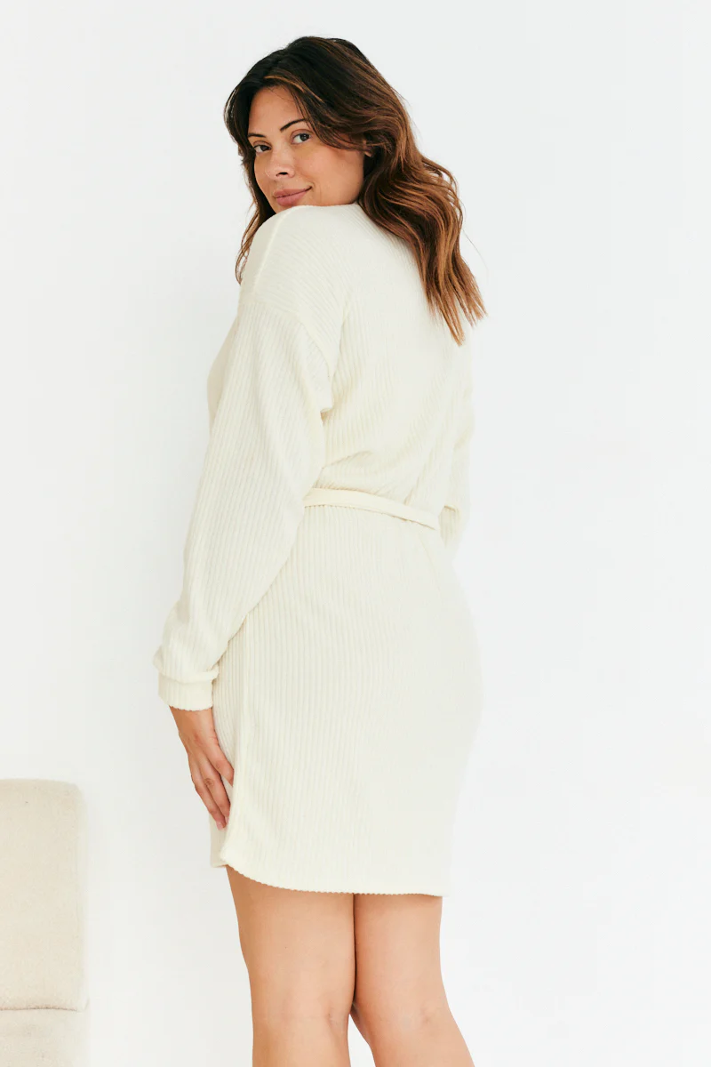 Brushed Rib Loose Belted Dress - Image 6
