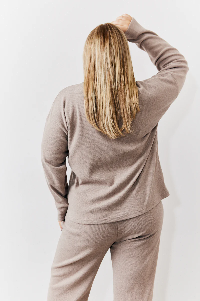 Brushed Rib v Neck Co Ord Top - Image 7