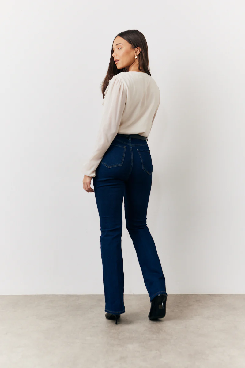 Cream Button Front Frill Bodysuit - Image 4