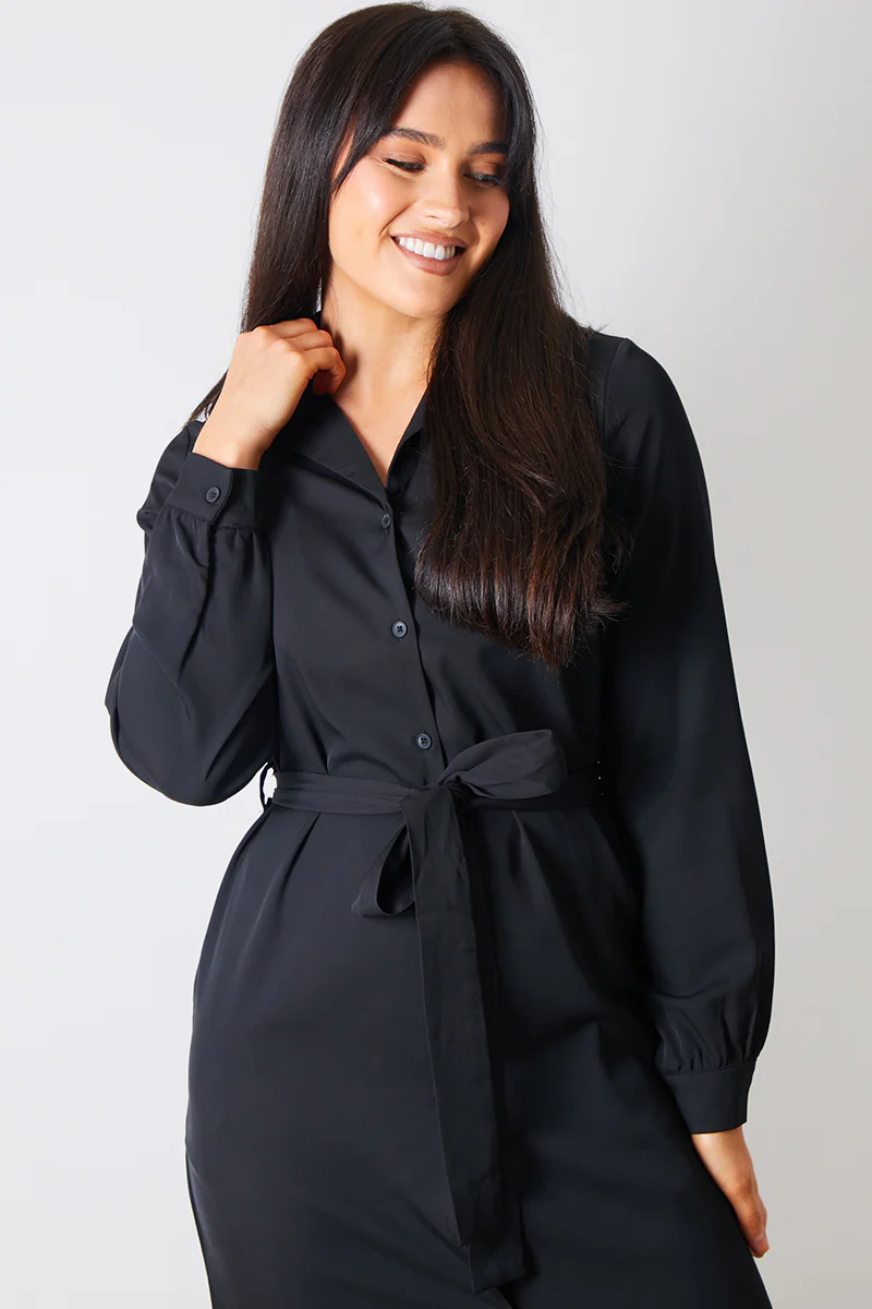 Button Up Belted Dress - Image 3