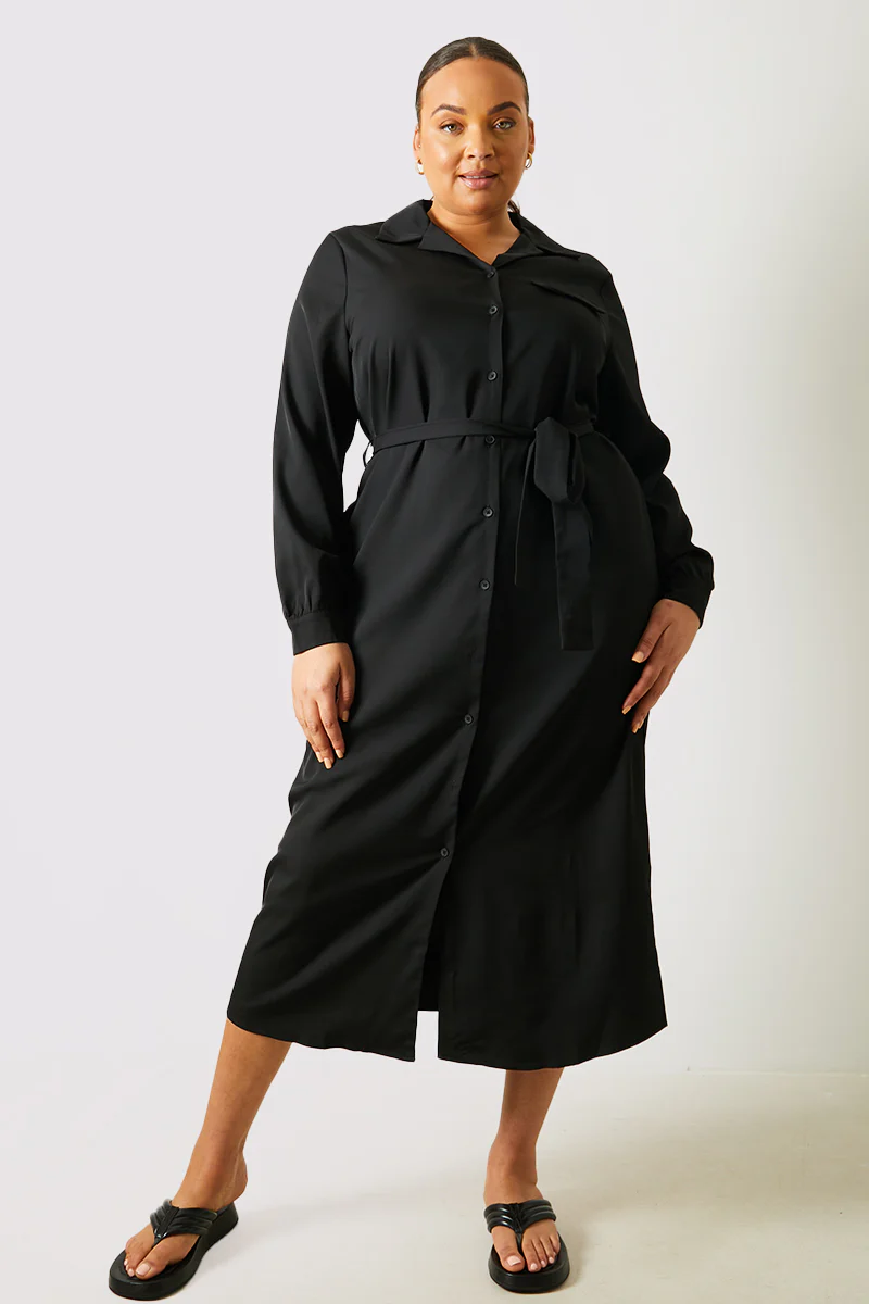 Button Up Belted Dress - Image 5