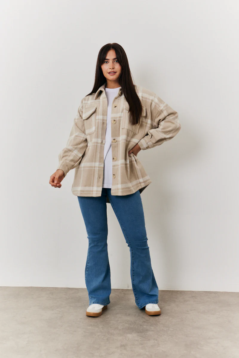 Check Button Through Shacket - Image 2