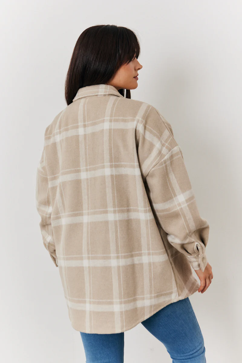 Check Button Through Shacket - Image 3
