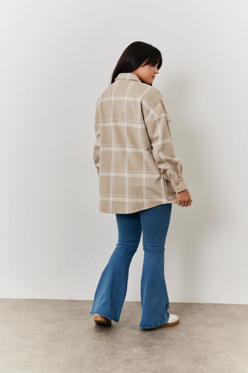 Check Button Through Shacket - Image 4