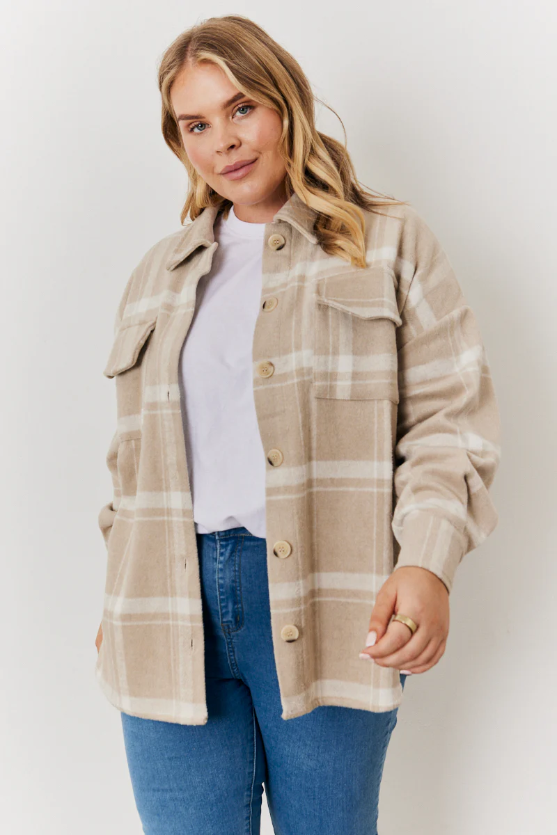 Check Button Through Shacket - Image 5