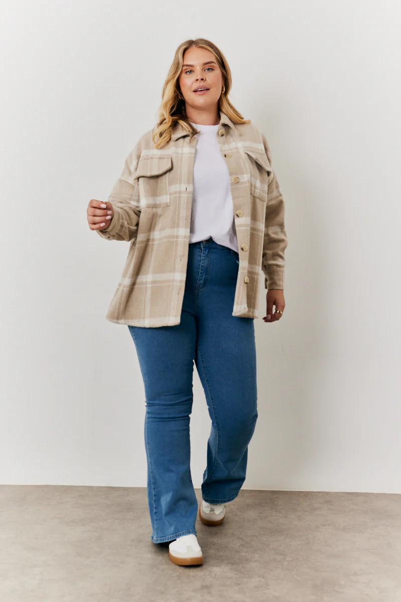 Check Button Through Shacket - Image 6